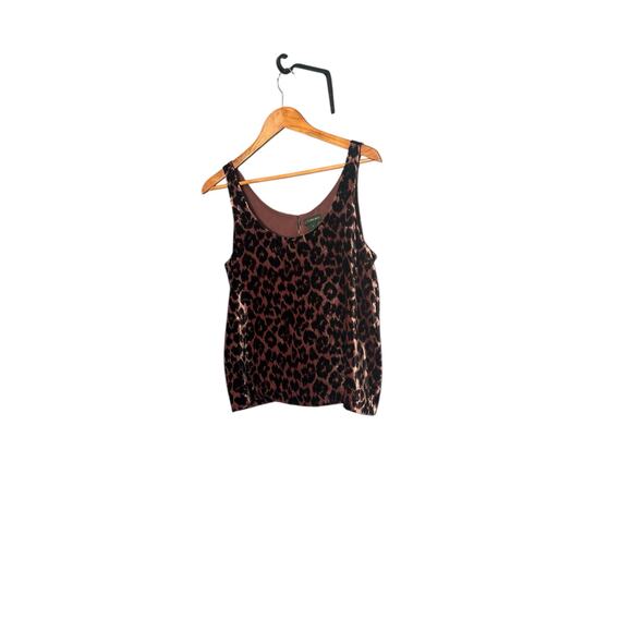 Chic J. Crew Always Velvet Leopard Tank Top Size 4 - Picture 2 of 5